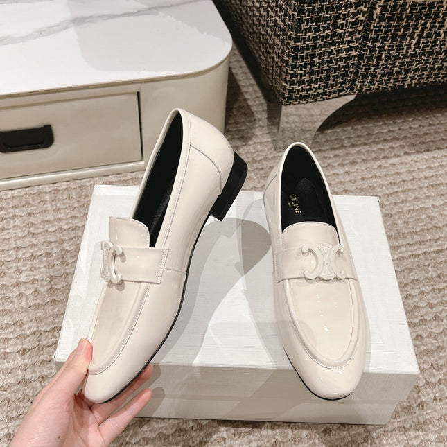 TRIOMPHE LOAFER IN WHITE PATENT CALFSKIN