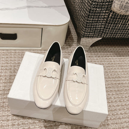 TRIOMPHE LOAFER IN WHITE PATENT CALFSKIN
