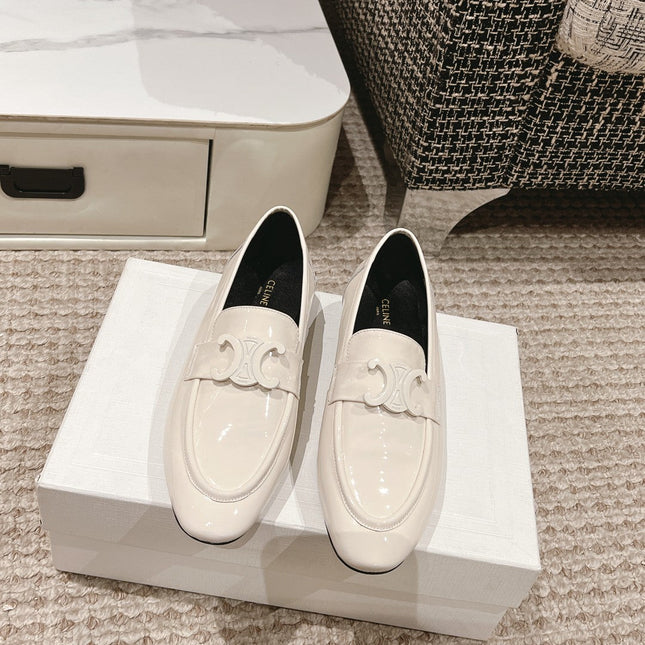 TRIOMPHE LOAFER IN WHITE PATENT CALFSKIN