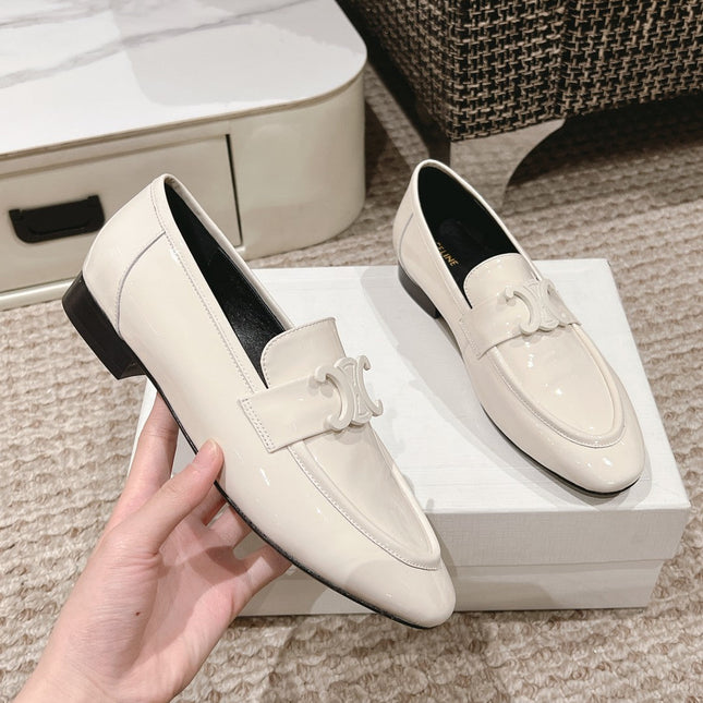 TRIOMPHE LOAFER IN WHITE PATENT CALFSKIN