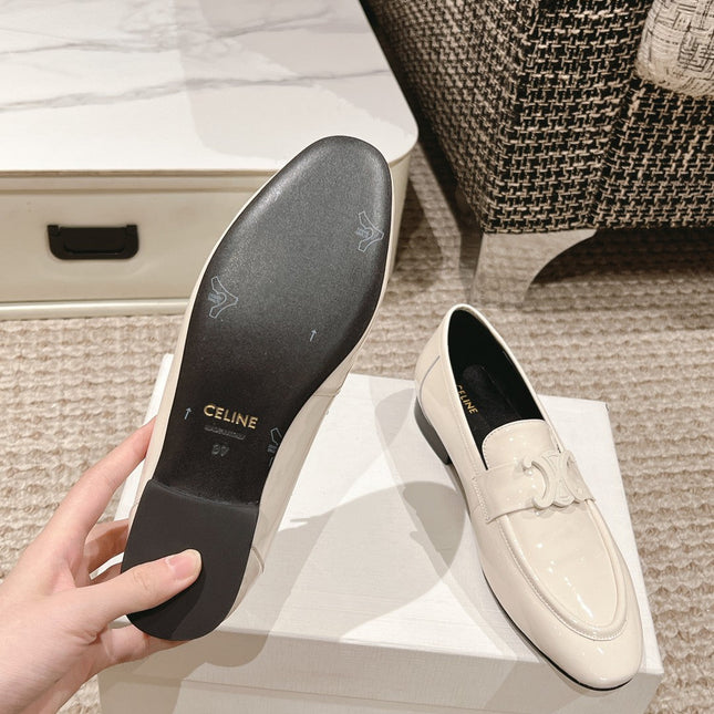 TRIOMPHE LOAFER IN WHITE PATENT CALFSKIN