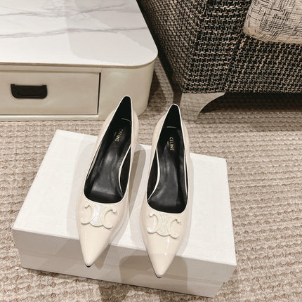 HIGH PUMP 5 CM IN WHITE PATENT CALFSKIN