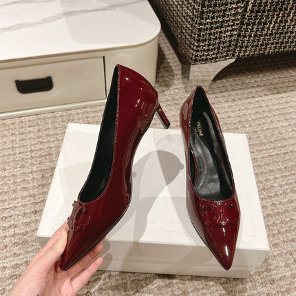 HIGH PUMP 5 CM IN RUBY RED PATENT CALFSKIN