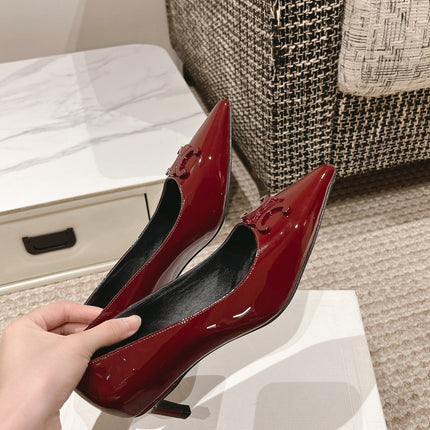 HIGH PUMP 5 CM IN RUBY RED PATENT CALFSKIN