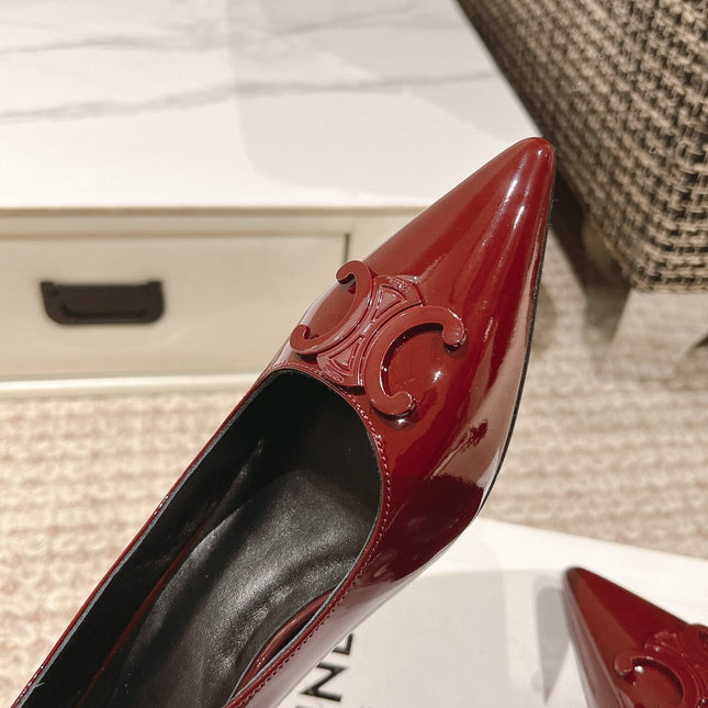 HIGH PUMP 5 CM IN RUBY RED PATENT CALFSKIN