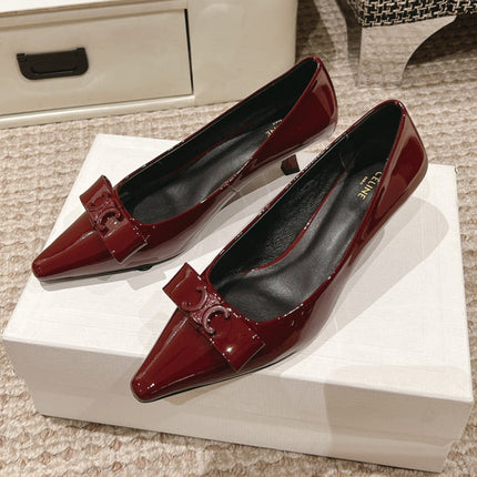 TRIOMPHE HIGH PUMP 5 CM IN RUBY RED PATENT CALFSKIN