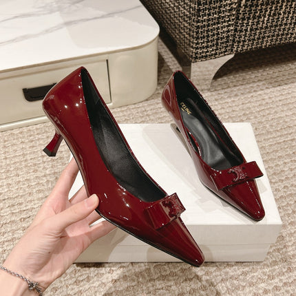 TRIOMPHE HIGH PUMP 5 CM IN RUBY RED PATENT CALFSKIN