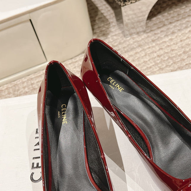 TRIOMPHE HIGH PUMP 5 CM IN RUBY RED PATENT CALFSKIN