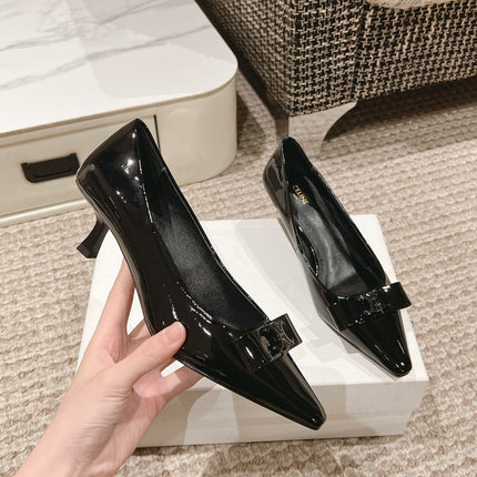 TRIOMPHE HIGH PUMP 5 CM IN BLACK PATENT CALFSKIN