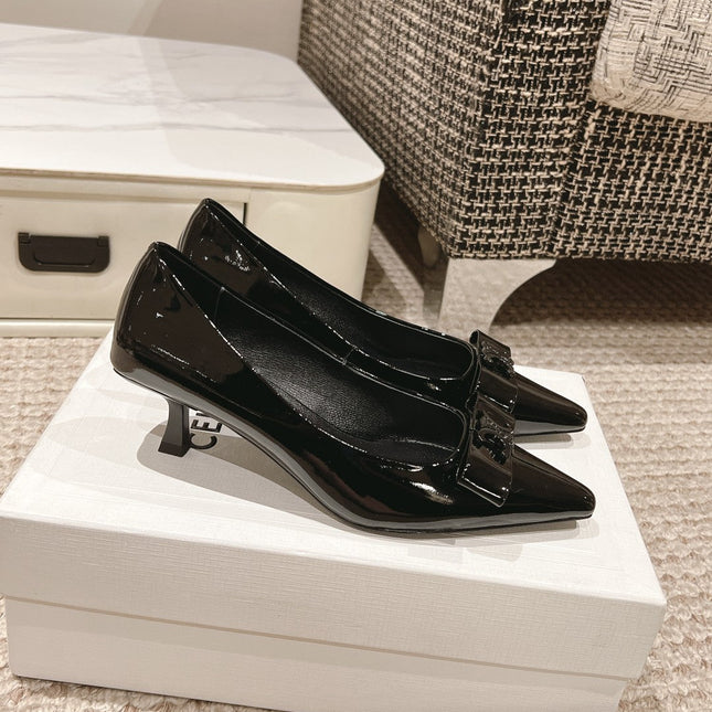 TRIOMPHE HIGH PUMP 5 CM IN BLACK PATENT CALFSKIN
