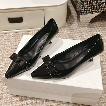 TRIOMPHE HIGH PUMP 5 CM IN BLACK PATENT CALFSKIN