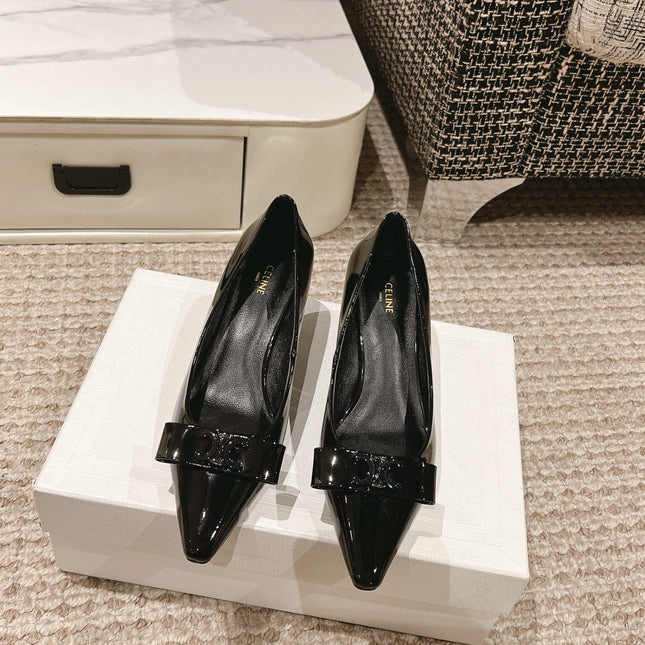 TRIOMPHE HIGH PUMP 5 CM IN BLACK PATENT CALFSKIN