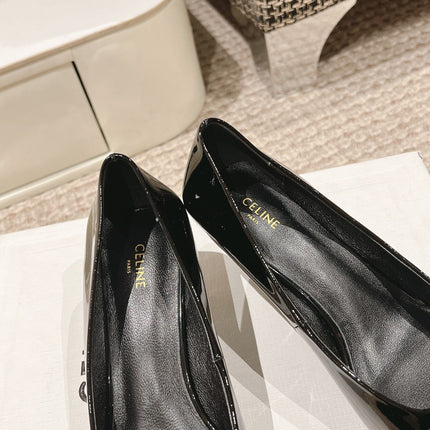 TRIOMPHE HIGH PUMP 5 CM IN BLACK PATENT CALFSKIN