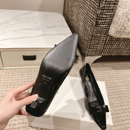 TRIOMPHE HIGH PUMP 5 CM IN BLACK PATENT CALFSKIN