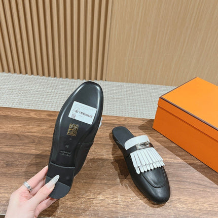 0Z Mule Fringed Black/White