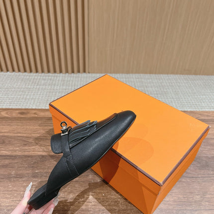 OZ Mule Fringed Black