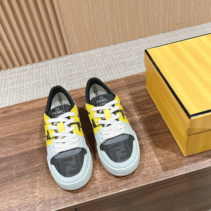 FENDI MATCH TRAINER IN MULTICOLOR CALFSKIN AND HIGH-DENSIITY FABRIC