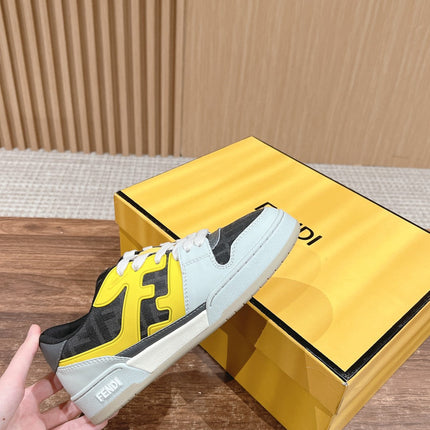 FENDI MATCH TRAINER IN MULTICOLOR CALFSKIN AND HIGH-DENSIITY FABRIC