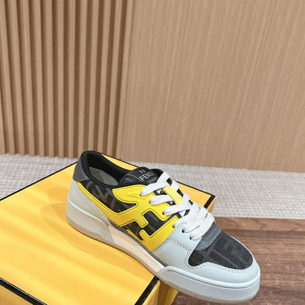 FENDI MATCH TRAINER IN MULTICOLOR CALFSKIN AND HIGH-DENSIITY FABRIC