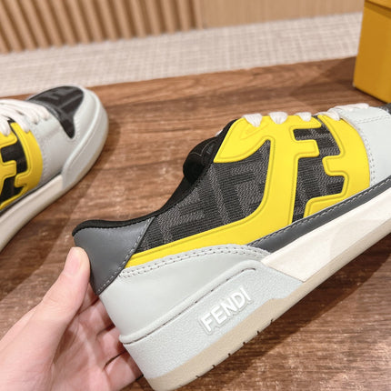 FENDI MATCH TRAINER IN MULTICOLOR CALFSKIN AND HIGH-DENSIITY FABRIC