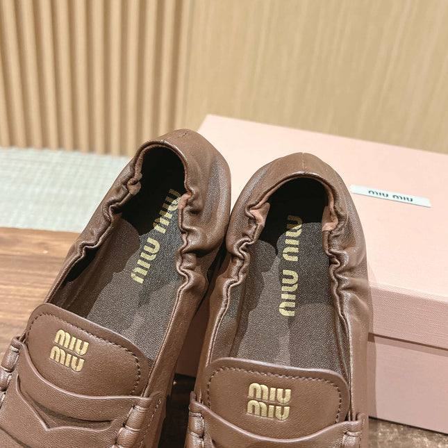 NAPPA LOAFERS IN PECAN BROWN LAMBSKIN