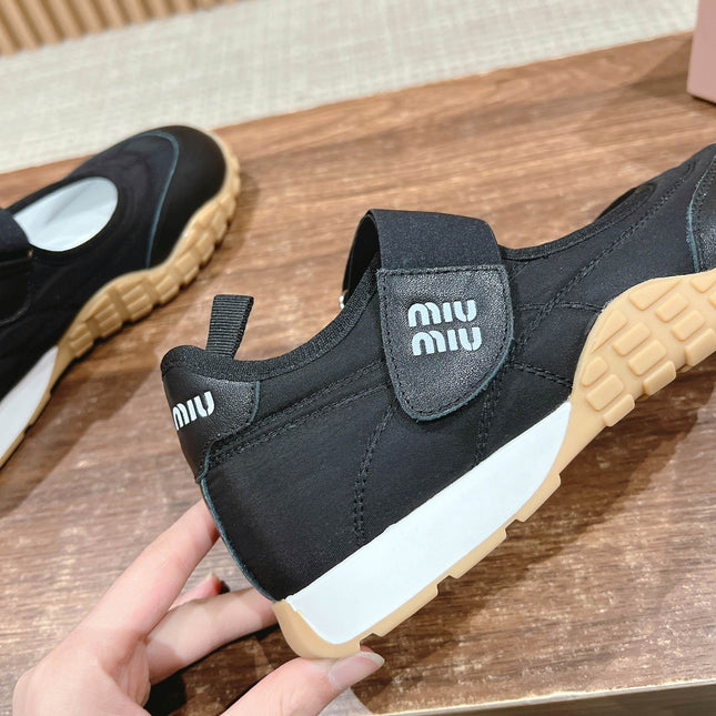 BALLET SHOES IN BLACK LAMBSKIN AND FABRIC ANTI-SLIP RUBBER SOLE