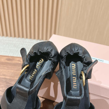 FISHERMAN BUCKLE SANDALS IN BLACK LAMBSKIN