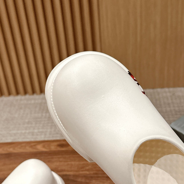 GRAFFITI THICK-SOLED CHEF SHOES IN WHITE RUBBER