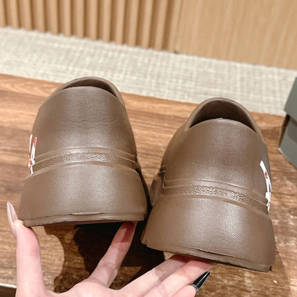 GRAFFITI THICK-SOLED CHEF SHOES IN BROWN RUBBER