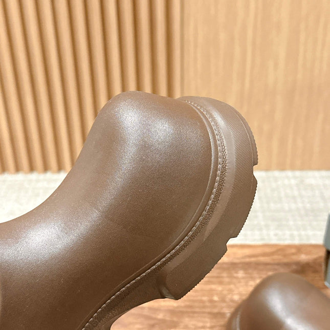 GRAFFITI THICK-SOLED CHEF SHOES IN BROWN RUBBER