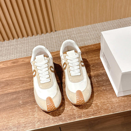 FLOW RUNNER SNEAKER IN BROWN SUEDE AND SHEEPSKIN