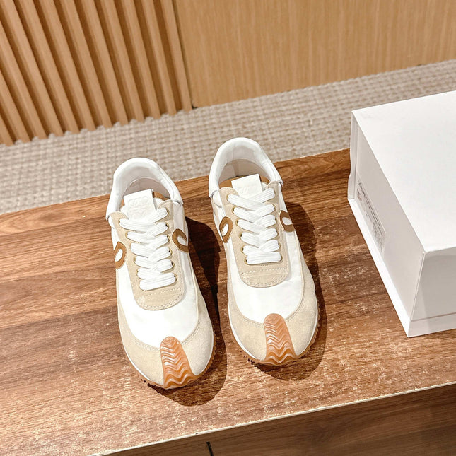 FLOW RUNNER SNEAKER IN BROWN SUEDE AND SHEEPSKIN