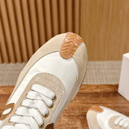 FLOW RUNNER SNEAKER IN BROWN SUEDE AND SHEEPSKIN