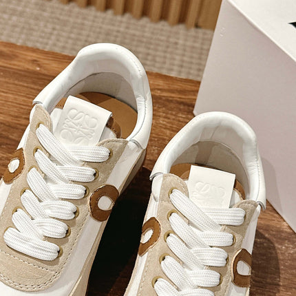 FLOW RUNNER SNEAKER IN BROWN SUEDE AND SHEEPSKIN