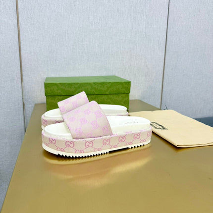 GG PLATFORM SLIDE SANDAL PASTEL PINK CANVAS