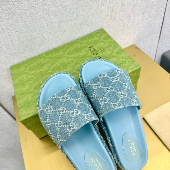 GG PLATFORM SLIDE SANDAL SKY CANVAS