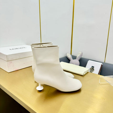 LW TOY ANKLE BOOTIE WHITE NAPPA LAMBSKIN