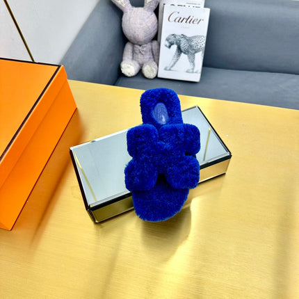 0RAN SHEARLING SANDALS INDIGO BLUE