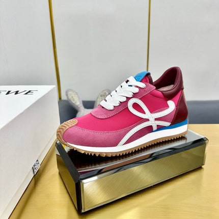 BALLET RUNNER 2.0 IN BRIGHT PINK SUEDE AND LYCRA FABRIC