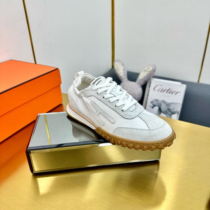 JET SNEAKER IN PALE GRAY SUEDE MIX WHITE CALFSKIN