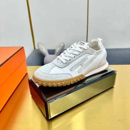 JET SNEAKER IN PALE GRAY SUEDE MIX WHITE CALFSKIN