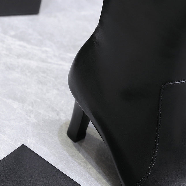 YSL 25S ANKLE BOOTS 70 MM IN BLACK LAMBSKIN