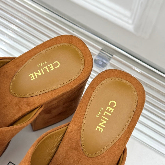 ELENA MULE IN PEANUT BROWN VELVET