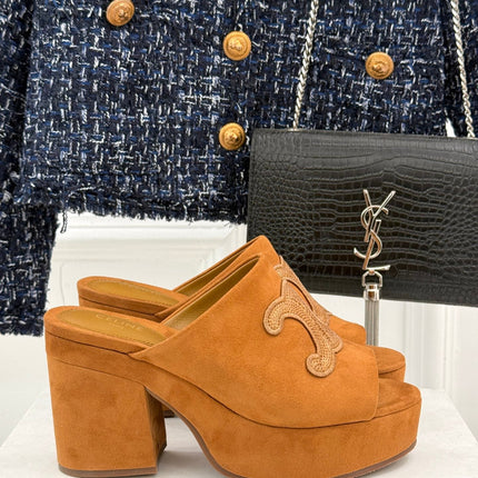 ELENA MULE IN PEANUT BROWN VELVET