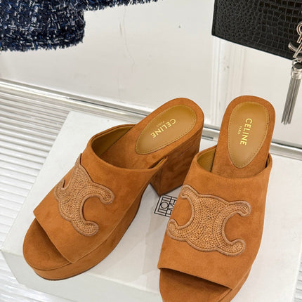 ELENA MULE IN PEANUT BROWN VELVET