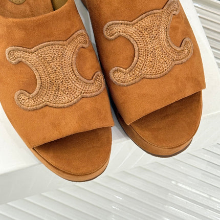 ELENA MULE IN PEANUT BROWN VELVET