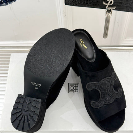 ELENA MULE IN BLACK VELVET