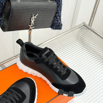 HM SNEAKER LOW SPORTS IN ALL BLACK MESH AND H SOLE