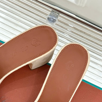 HIGH HEELS IN BEIGE SUEDUE AND LAMBSKIN