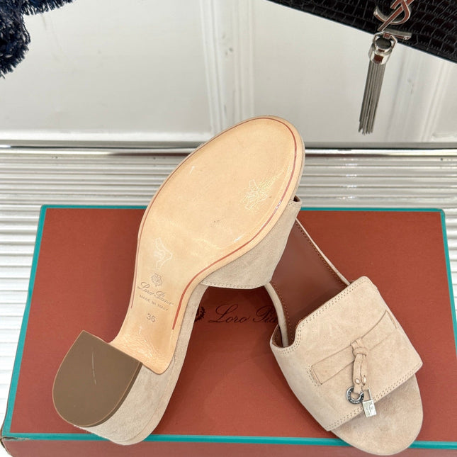 HIGH HEELS IN BEIGE SUEDUE AND LAMBSKIN